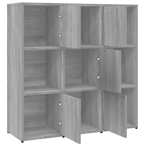 VIDAXL - vidaXL Bibliothèque Sonoma gris 90x30x90 cm Bois d'ingénierie - large