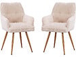 HABITAT ET JARDIN - Lot de 2 chaises en velours côtelé  "Mayra" - 60 x 56 x 88 cm - Beige - vignette