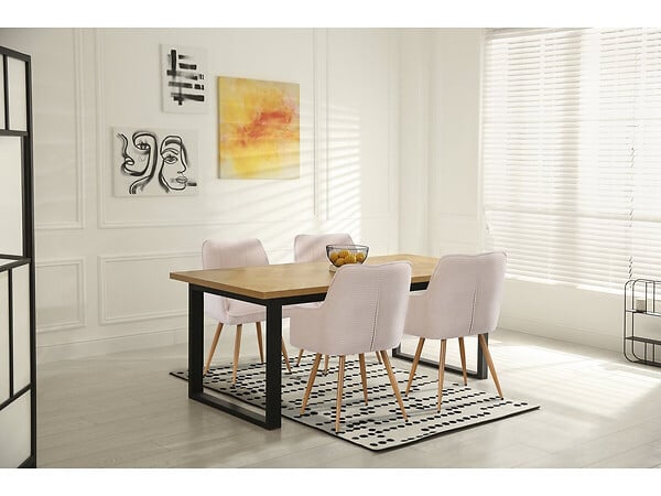 HABITAT ET JARDIN - Lot de 2 chaises en velours côtelé  "Mayra" - 60 x 56 x 88 cm - Beige - large