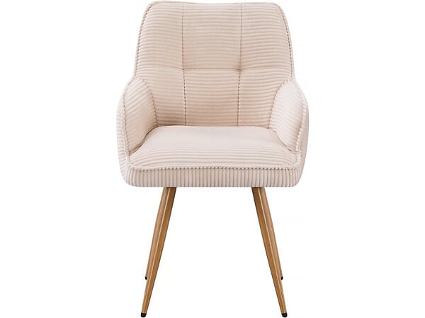 HABITAT ET JARDIN - Lot de 2 chaises en velours côtelé  "Mayra" - 60 x 56 x 88 cm - Beige - large