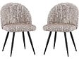 HABITAT ET JARDIN - Lot de 2 chaises en tissu "Samuel" - 53 x 51 x 82 cm - Beige - vignette