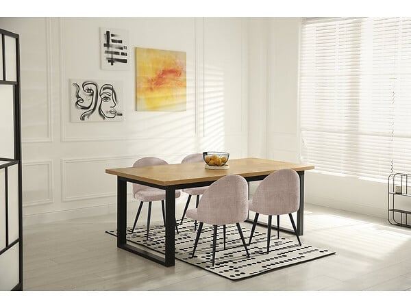 HABITAT ET JARDIN - Lot de 2 chaises en tissu "Samuel" - 53 x 51 x 82 cm - Beige - large