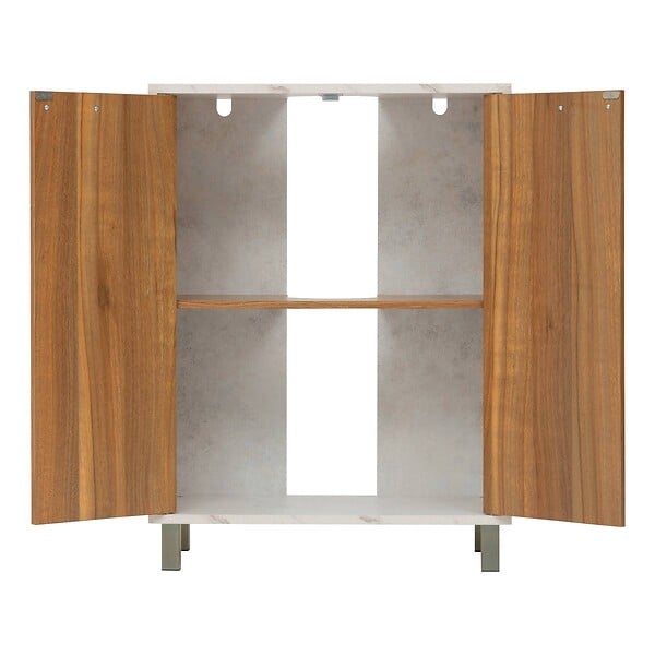 5 FIVE SIMPLY SMART - Meuble sous-lavabo Come 2 portes bois et effet marbre - large