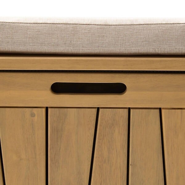 HESPERIDE - Coffre de rangement 210L avec assise Lodgia beige acacia - large