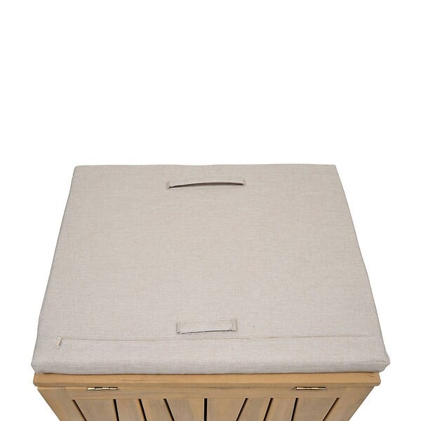 HESPERIDE - Coffre de rangement 100L avec assise Lodgia beige acacia - large