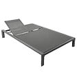 HESPERIDE - Lit de piscine double "Evasion" anthracite & graphite 2 places en aluminium traité époxy - vignette