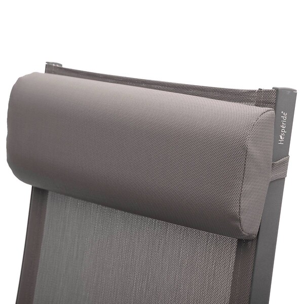 HESPERIDE - Fauteuil de jardin inclinable "Decima" noisette & praline 8 positions en aluminium traité époxy - large