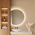 EMKE - EMKE Miroir de Salle de Bain LED Asymétrique 70x62 cm, Anti-buée, Interrupteur Tactile, Couleur et Luminosité Réglables, Mémoire - vignette