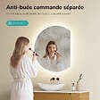EMKE - EMKE Miroir de Salle de Bain LED Asymétrique 90x73 cm, Anti-buée, Interrupteur Tactile, Couleur et Luminosité Réglables, Mémoire - vignette