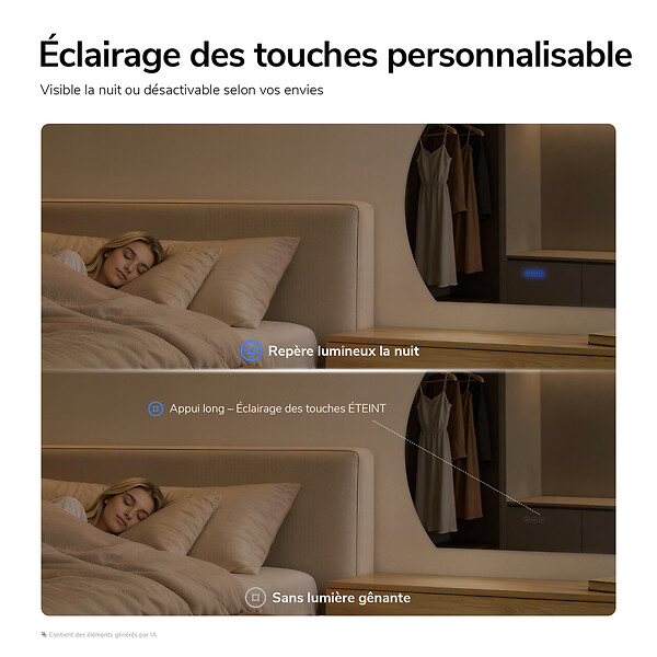 EMKE - EMKE Miroir de Salle de Bain LED Asymétrique 90x73 cm, Anti-buée, Interrupteur Tactile, Couleur et Luminosité Réglables, Mémoire - large
