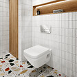 VILLEROY ET BOCH - Pack WC suspendu sans bride Architectura Twistflush [e³] rectangle+bâti-support ViConnect+plaque chrome brillant - vignette