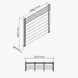 MON MARCHE DECO - Kit Clôture SLIM PVC Blanc H. 180 cm - 2 Lisses claire-voie + 7 Soubassements - 5,60 m - vignette