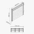 MON MARCHE DECO - Kit Clôture PRO PVC Blanc H. 180 cm - 2 Lisses claire-voie + 7 Soubassements - 5,70 m - vignette