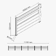 MON MARCHE DECO - Kit Clôture SLIM PVC Blanc H. 120 cm - 2 Lisses + 3 Soubassements - 11,10 m - vignette