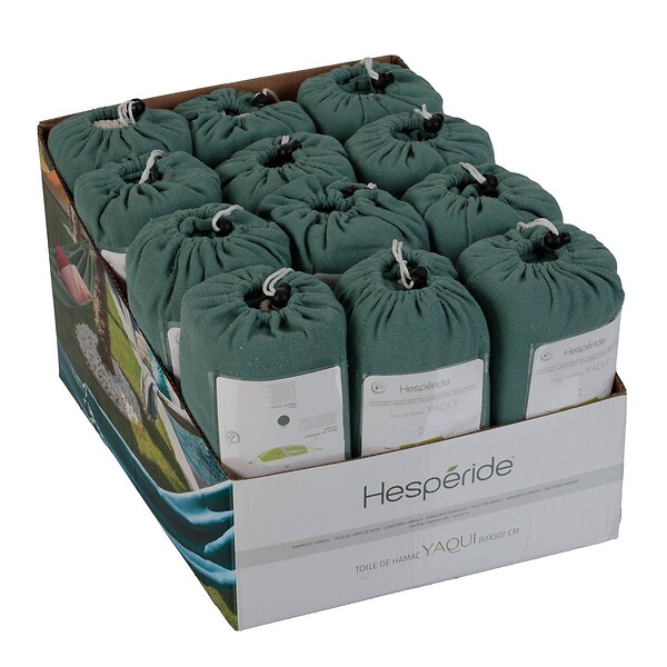 HESPERIDE - Toile de hamac "Yaqui" vert jade 307x80cm en coton - large