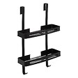 5 FIVE SIMPLY SMART - Serviteur de douche 2 niveaux stick adhésif noir "Blackalu" - vignette