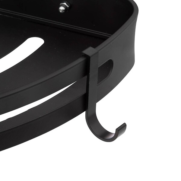 5 FIVE SIMPLY SMART - Étagère de douche d'angle stick adhésif noir "Blackalu" - large
