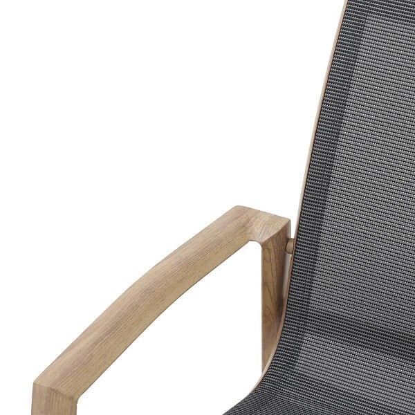 HESPERIDE - Fauteuil de jardin empilable "Axant" gris poivre & honey aluminium et texaline - large