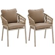 HESPERIDE - Lot de 2 fauteuils de jardin "Oriengo" beige & argile aluminium mailles tressées et polyester - vignette