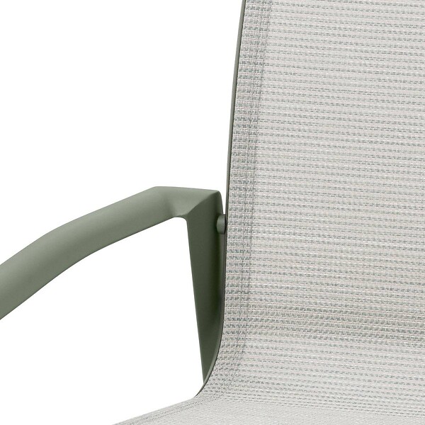 HESPERIDE - Fauteuil de jardin empilable "Axant" vert olive & vert laurier aluminium et texaline - large