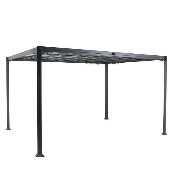 HESPERIDE - Pergola "Belize" graphite 3,8x3m en aluminium traité époxy - large