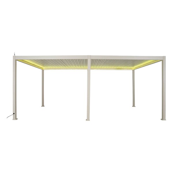 HESPERIDE - Pergola bioclimatique autoportante Evora 6x3m argile - large