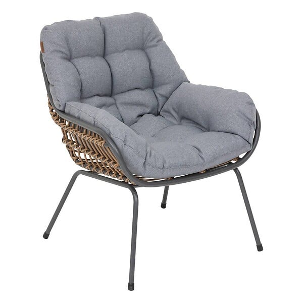 HESPERIDE - Salon de jardin duo "Paopao" graphite en acier traité en epoxy - large