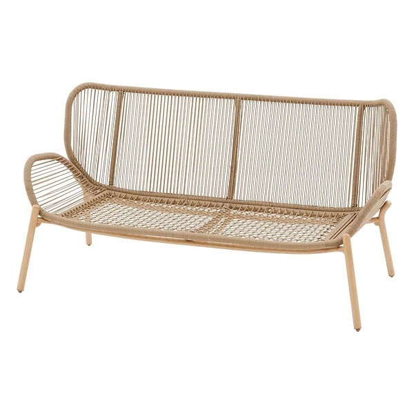 HESPERIDE - Salon de jardin "Meloane" taupe 5 places en polyester et acier - large
