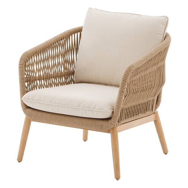 HESPERIDE - Salon de jardin "Orissa" Taupe 5 places en polyester et acier - large