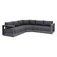 HESPERIDE - Salon d'angle de jardin "Allure" graphite 5 places en aluminium et polyester - vignette