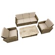 HESPERIDE - Salon de jardin Selenim 5 places beige - vignette