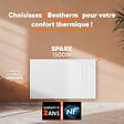 BESTHERM - Radiateur électrique fixe à inertie sèche céramique - BESTHERM - SPARK 1500W - horizontal blanc - NF - vignette
