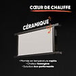 BESTHERM - Radiateur électrique fixe à inertie sèche céramique - BESTHERM - SPARK 1500W - horizontal blanc - NF - vignette