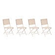HESPERIDE - Lot de 4 chaises de jardin pliantes "Essentia" lin & argile - vignette