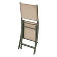 HESPERIDE - Lot de 4 chaises de jardin pliantes "Essentia" lin & vert laurier aluminium et texaline - vignette