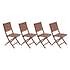 HESPERIDE - Lot de 4 Chaises de jardin Essentia pliables acajou - vignette