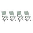 HESPERIDE - Lot de 4 chaises de jardin pliantes "Essentia" vert olive et graphite - vignette