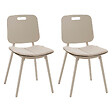 HESPERIDE - Lot de 2 chaises de jardin "Terzano" argile & beige aluminium - vignette