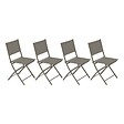 HESPERIDE - Lot de 4 Chaises de jardin Modula pliables noisette - vignette