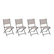 HESPERIDE - Lot de 4 chaises de jardin pliantes "Modula" noisette & tonka acier traité époxy - vignette