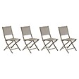 HESPERIDE - Lot de 4 Chaises de jardin Essentia pliables noisette - vignette