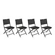 HESPERIDE - Lot de 4 chaises de jardin pliantes "Modula" anthracite & graphite acier traité époxy - vignette
