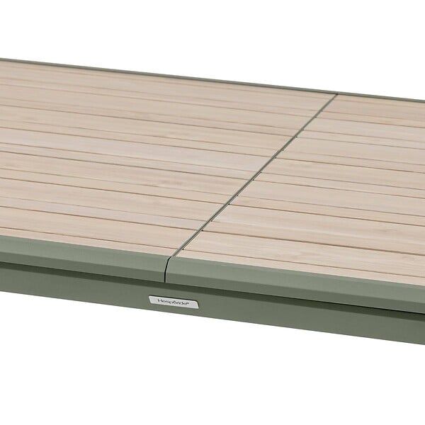 HESPERIDE - Table de jardin "Dilors" effet bois lin & vert laurier 10 places en aluminium - large