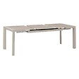 HESPERIDE - Table de jardin extensible "Évasion" effet bois lin & argile 8 places lates en aluminium - vignette