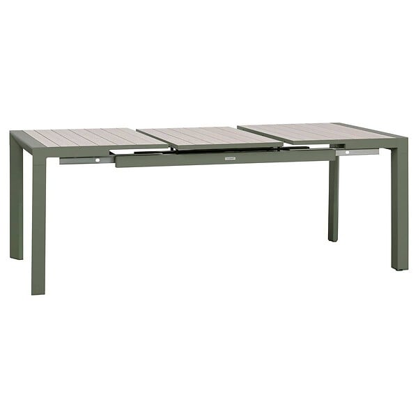 HESPERIDE - Table de jardin 8 places extensible Evasion beige lin/laurier - large