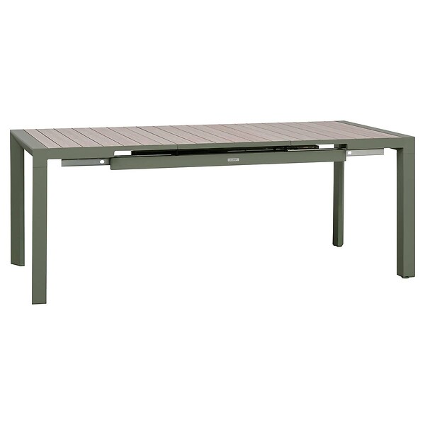 HESPERIDE - Table de jardin 8 places extensible Evasion beige lin/laurier - large