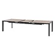 HESPERIDE - Table de jardin extensible "Évasion" effet bois honey & graphite 14 places lates en aluminium - vignette