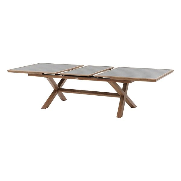 HESPERIDE - Table de jardin extensible "Axiome" graphite & honey 10 places en aluminium - large