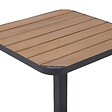 HESPERIDE - Table de jardin bistro "Tyla" acacia  & graphite en acier traité époxy - vignette