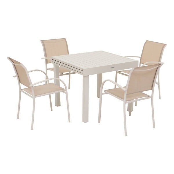 HESPERIDE - Table de jardin extensible "Piazza" argile 8 places en aluminium traité en epoxy - large